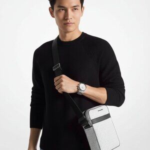 Michael Kors Cooper Signature Logo Flight Bag Crossbody Messenger Unisex